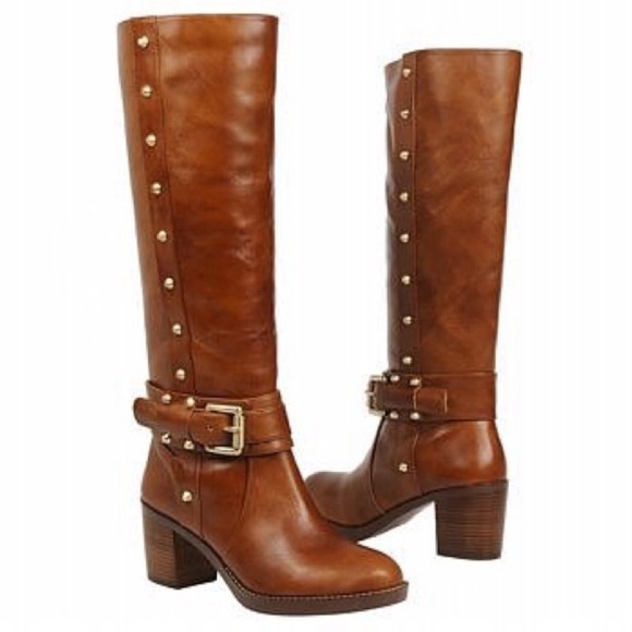 Michael by Michael Kors - Carney - Luggage Leather Studded Boot - Picture 2 of 9